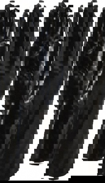 Chemical Resistant Gloves: Large, 37.5 mil Thick, Polyvinylchloride, Supported